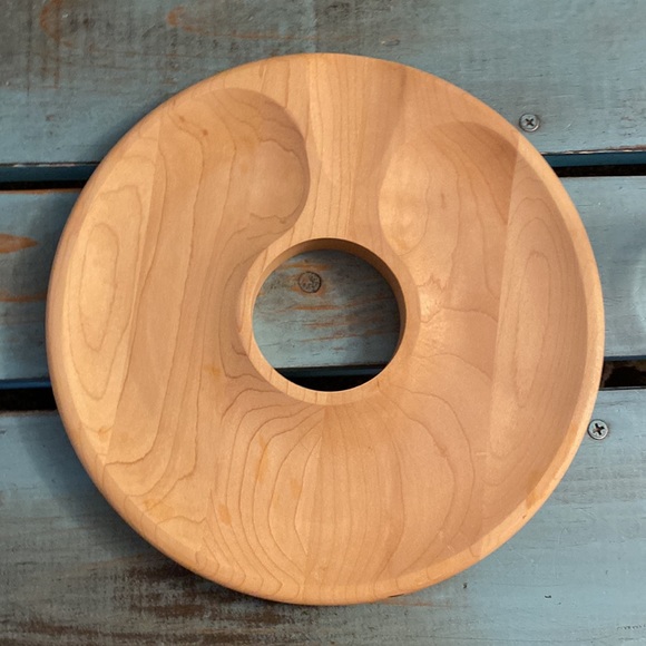 Uncommon Goods Cookies and Milk Wooden Platter With Milk Glass in Center - Picture 6 of 16